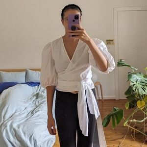 White Wrap Blouse